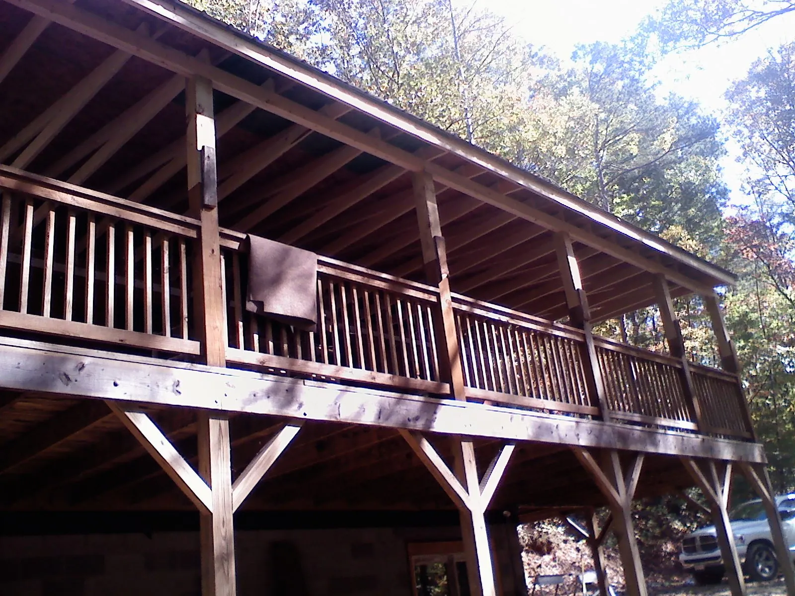 Timber framing under a new elevated porch and deck — Roof Leak Repair in Readyville by Roofing Brothers